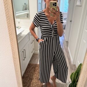 Striped Black and White Jumpsuit